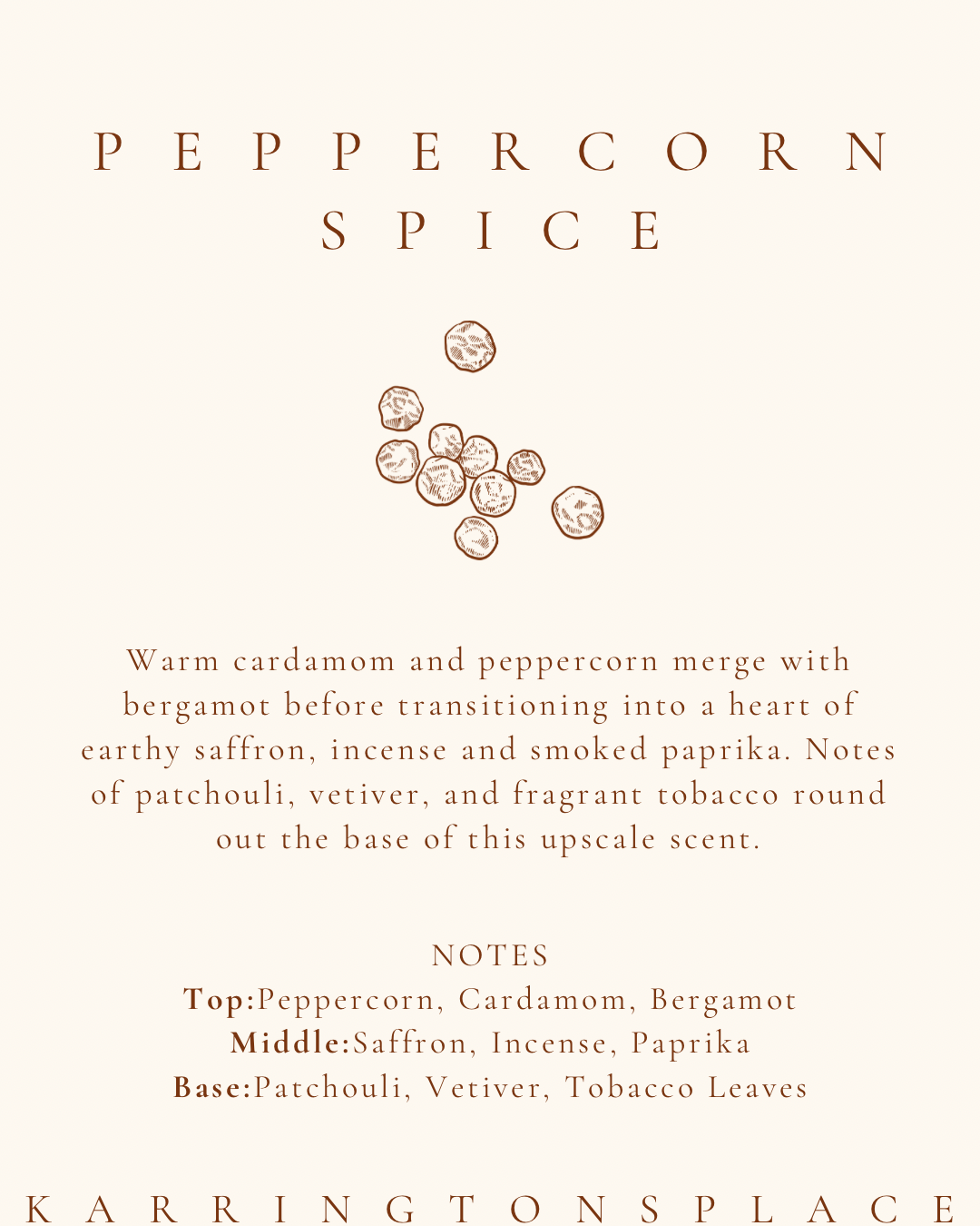 Peppercorn Spice (wax melt)